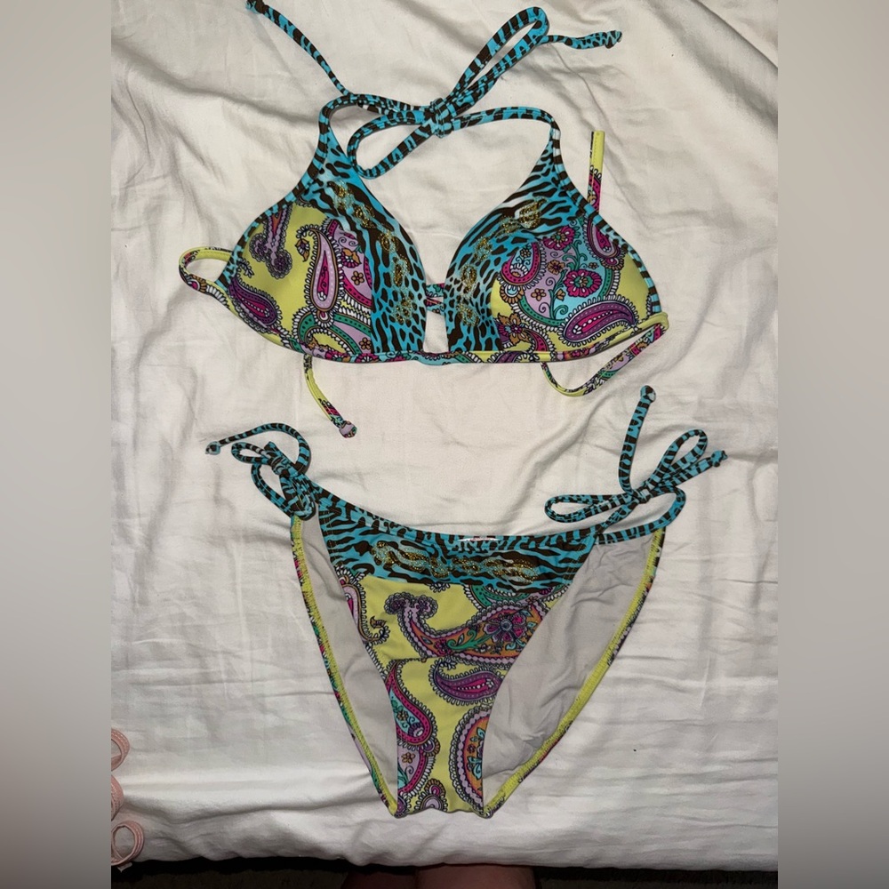 Paisley Print Bikini Set - Multicolor
